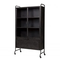 Red Living Vitrinenschrank Leska - Metall - Vintage Schwarz