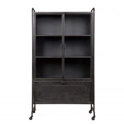 Red Living Vitrinenschrank Leska - Metall - Vintage Schwarz -Wohnzimmermöbel boutique en ligne 1000304148 211029 123411000034 DETAILS P000000001000304148