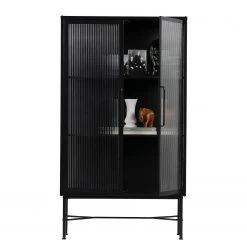 Red Living Vitrinenschrank Lakota - Metall - Schwarz -Wohnzimmermöbel boutique en ligne 1000304177 211029 12341600231 DETAILS P000000001000304177
