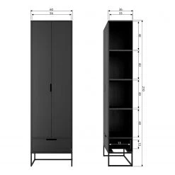 Red Living Garderobenschrank Cobar - Esche massiv - Esche Schwarz -Wohnzimmermöbel boutique en ligne 1000304181 211029 12341600724 SKETCH DETAILS P000000001000304181 sketch