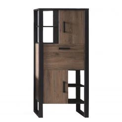 Red Living Regal Norddal II - Nussbaum Dekor / Schwarz -Wohnzimmermöbel boutique en ligne 1000304808 211027 10494600088 DETAILS P000000001000304808