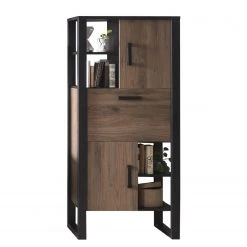 Red Living Regal Norddal II - Nussbaum Dekor / Schwarz -Wohnzimmermöbel boutique en ligne 1000304808 211027 10494600099 DETAILS P000000001000304808