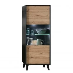 Norrwood Standvitrine Argenteuil - Eiche Artisan Dekor / Schwarz - Höhe: 171 cm -Wohnzimmermöbel boutique en ligne 1000304811 211027 10495800095 DETAILS P000000001000304811