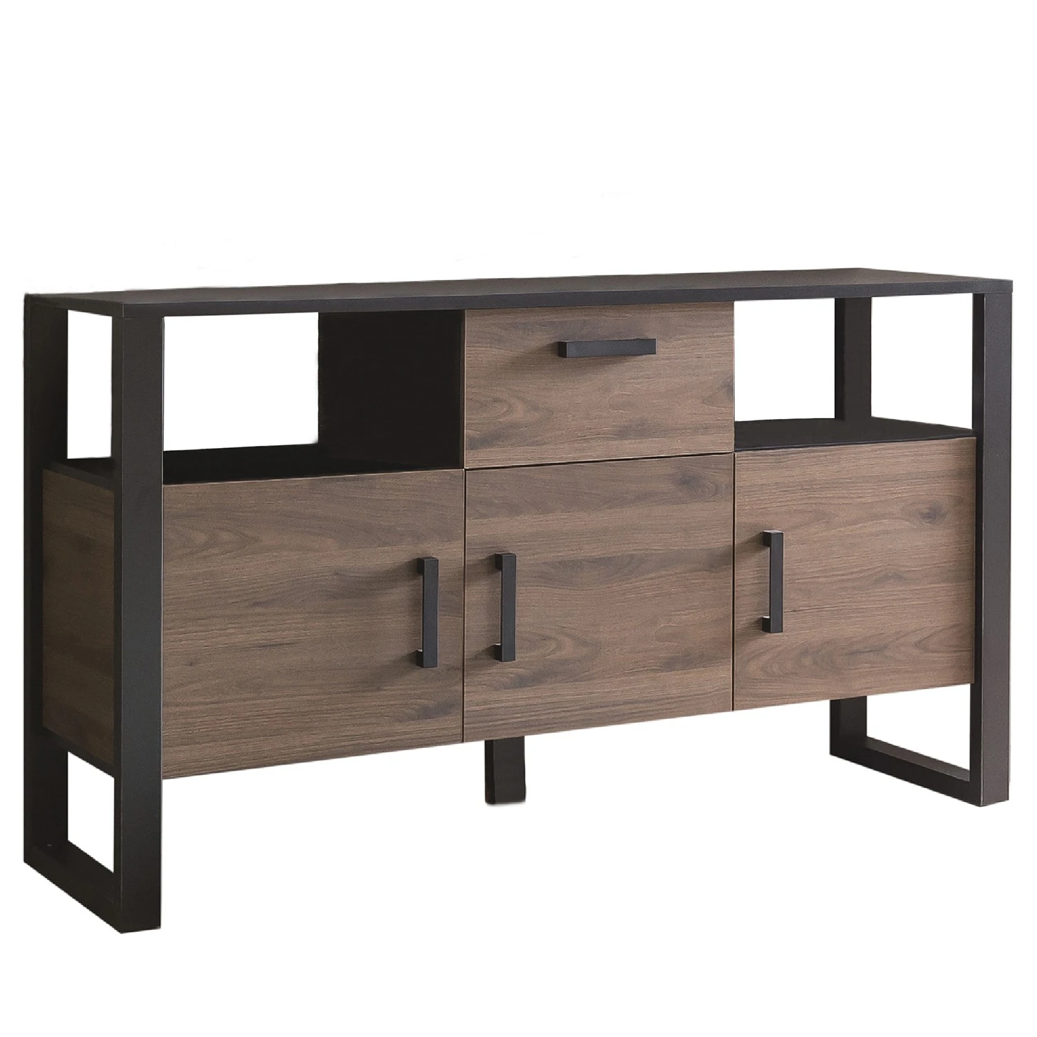 Red Living Sideboard Norddal - Nussbaum Dekor / Schwarz 1 Red Living Sideboard Norddal - Nussbaum Dekor / Schwarz