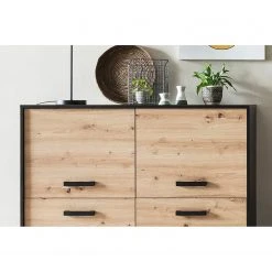 Norrwood Kommode Argenteuil III - Eiche Artisan Dekor / Schwarz 11 Norrwood Kommode Argenteuil III - Eiche Artisan Dekor / Schwarz -Wohnzimmermöbel boutique en ligne 1000304818 211027 10514000175 DETAILS P000000001000304818