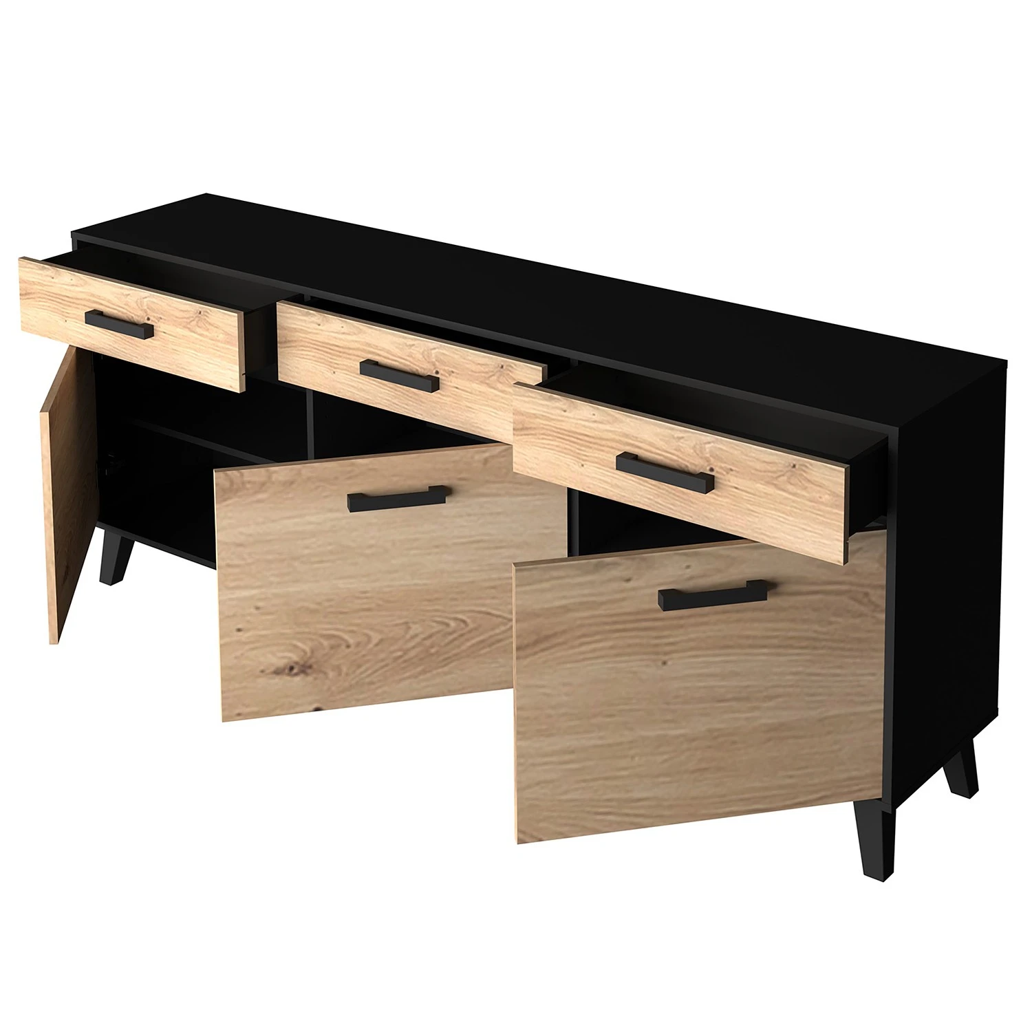 Norrwood Sideboard Argenteuil I - Eiche Artisan Dekor / Schwarz 6 Norrwood Sideboard Argenteuil I - Eiche Artisan Dekor / Schwarz – Bild 6