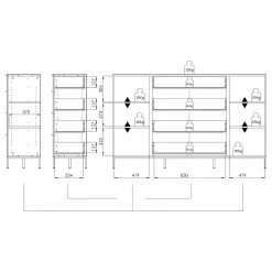Maja Möbel Sideboard Trend Wood I - Asteiche Dekor / Schwarz 13 Maja Möbel Sideboard Trend Wood I - Asteiche Dekor / Schwarz -Wohnzimmermöbel boutique en ligne 1000306527 211102 130342000521 SKETCH DETAILS P000000001000306527 sketch