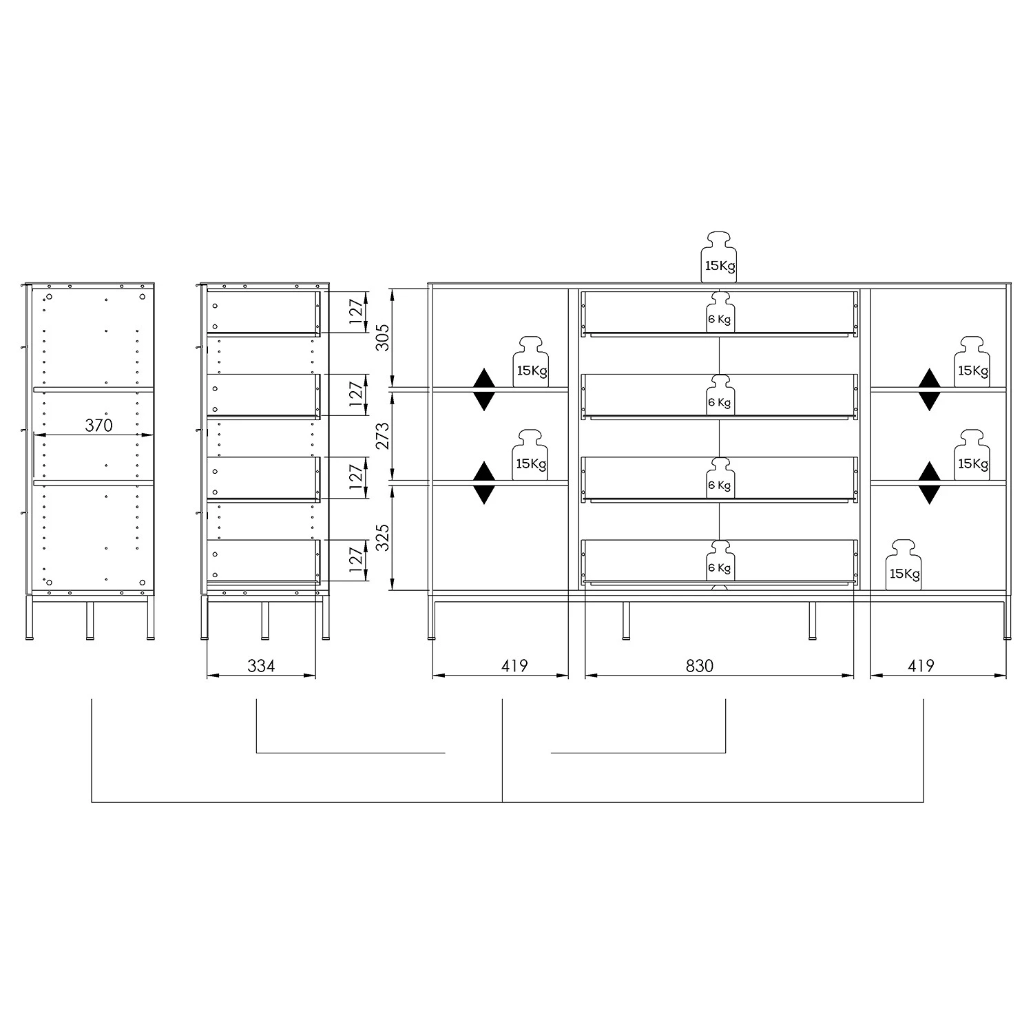 Maja Möbel Sideboard Trend Wood I - Asteiche Dekor / Schwarz 7 Maja Möbel Sideboard Trend Wood I - Asteiche Dekor / Schwarz – Bild 7