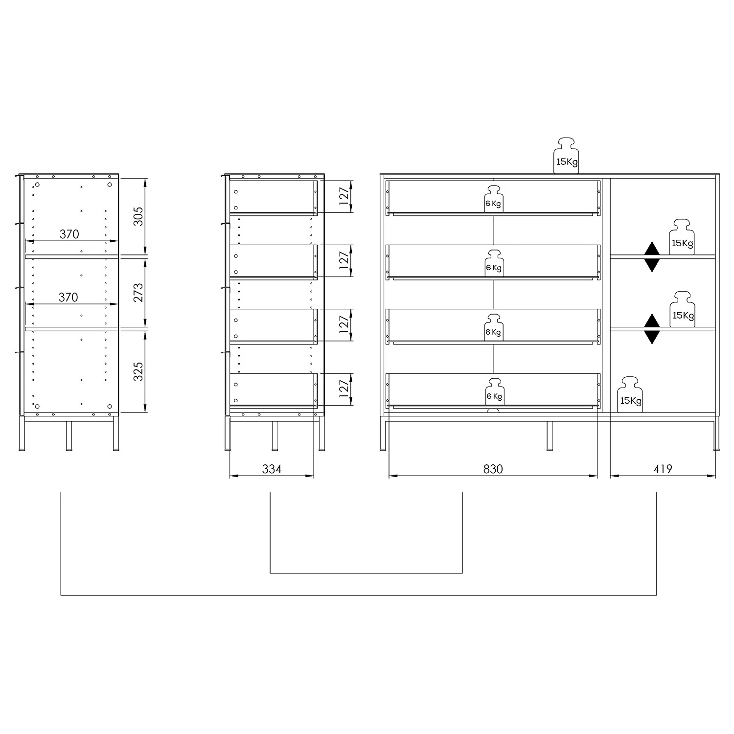 Maja Möbel Sideboard Trend Wood II - Asteiche Dekor / Schwarz 6 Maja Möbel Sideboard Trend Wood II - Asteiche Dekor / Schwarz – Bild 6