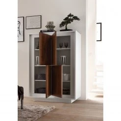 LC Spa Highboard Forenza - Nussbaum Dekor / Weiß -Wohnzimmermöbel boutique en ligne 1000306548 211122 150909000105 DETAILS P000000001000306548