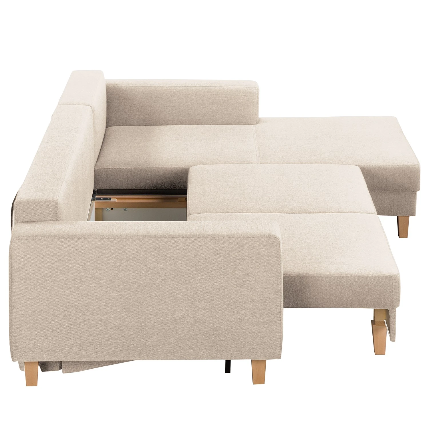 Ecksofa MAISON mit Schlaffunktion - Webstoff Inas: Cappuccino - Longchair davorstehend rechts 7 Ecksofa MAISON mit Schlaffunktion - Webstoff Inas: Cappuccino - Longchair davorstehend rechts – Bild 7