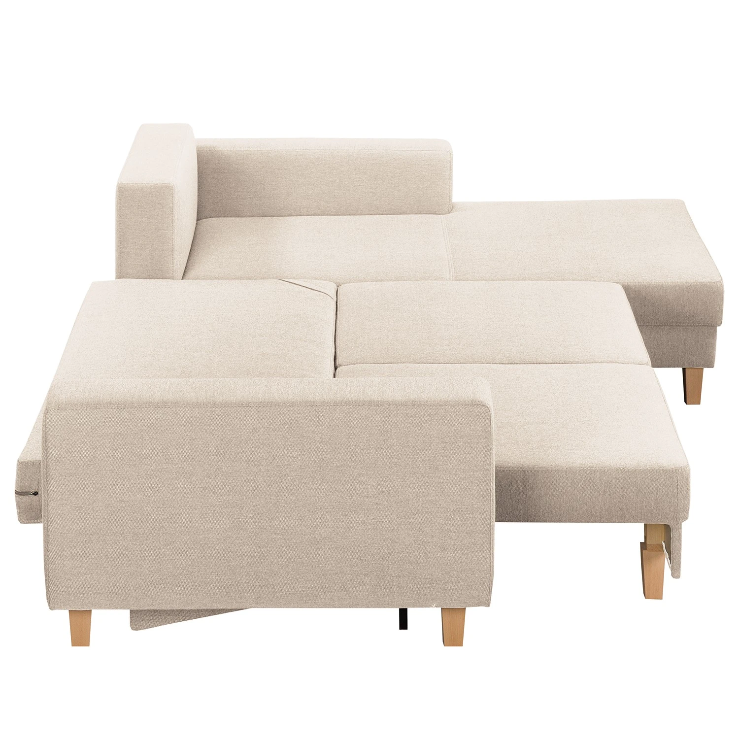 Ecksofa MAISON mit Schlaffunktion - Webstoff Inas: Cappuccino - Longchair davorstehend rechts 8 Ecksofa MAISON mit Schlaffunktion - Webstoff Inas: Cappuccino - Longchair davorstehend rechts – Bild 8