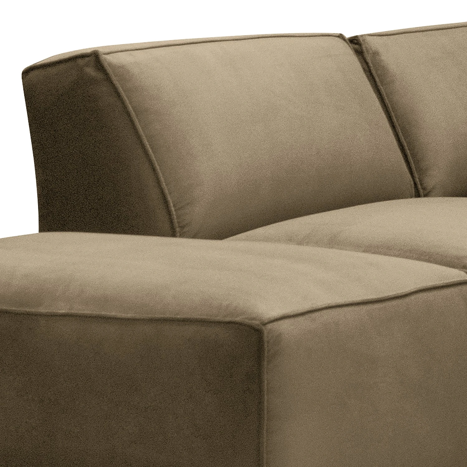 Jack & Alice Wohnlandschaft Bramming - Samt Juna: Taupe - Ottomane davorstehend links 4 Jack & Alice Wohnlandschaft Bramming - Samt Juna: Taupe - Ottomane davorstehend links – Bild 4