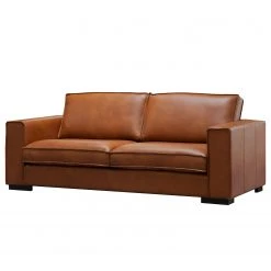 Ars manufacti Sofa Locana (2,5-Sitzer) - Echtleder Bulle: Tabak