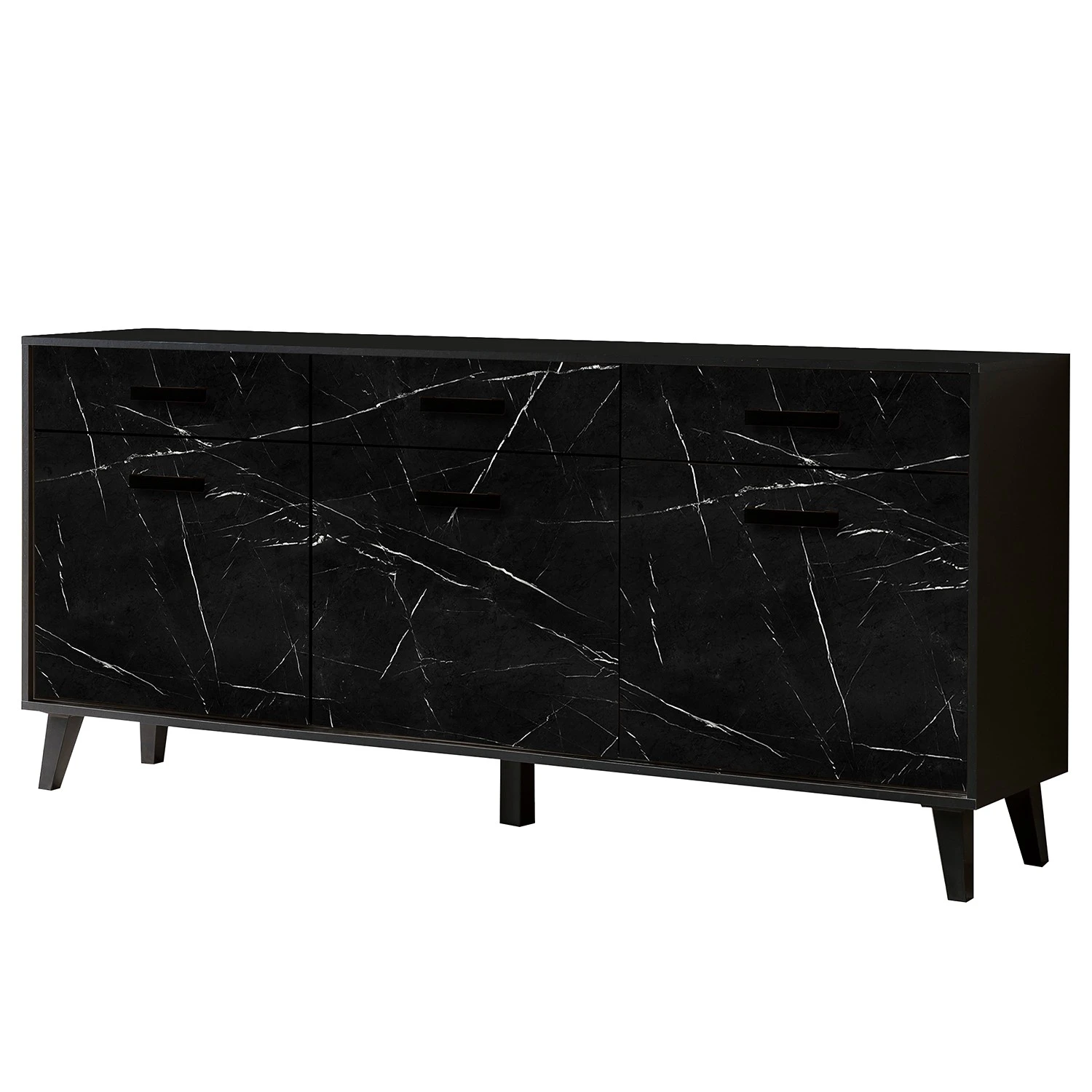 Jack & Alice Sideboard Fintel I - Marmor Schwarz Dekor / Schwarz 1 Jack & Alice Sideboard Fintel I - Marmor Schwarz Dekor / Schwarz
