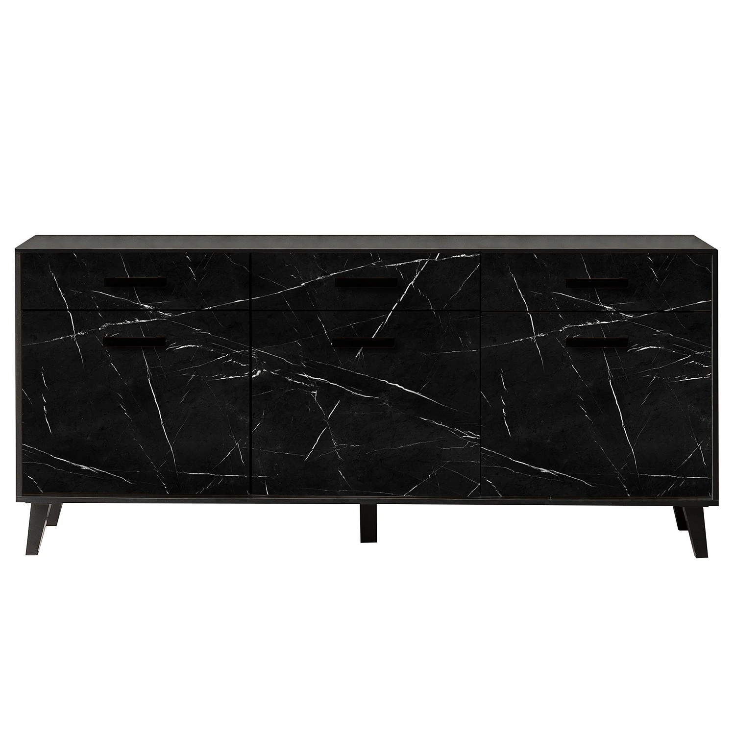 Jack & Alice Sideboard Fintel I - Marmor Schwarz Dekor / Schwarz 4 Jack & Alice Sideboard Fintel I - Marmor Schwarz Dekor / Schwarz – Bild 4