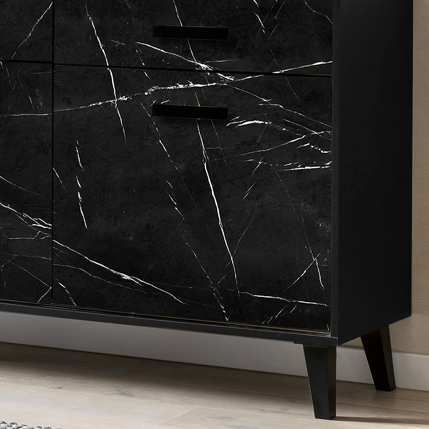 Jack & Alice Sideboard Fintel I - Marmor Schwarz Dekor / Schwarz 7 Jack & Alice Sideboard Fintel I - Marmor Schwarz Dekor / Schwarz – Bild 7