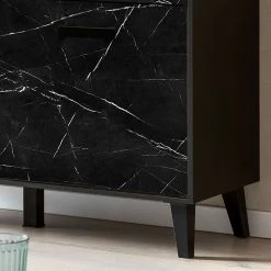 Jack & Alice Sideboard Fintel II - Marmor Schwarz Dekor / Schwarz -Wohnzimmermöbel boutique en ligne 1000307051 211110 08234500086 DETAILS P000000001000307051