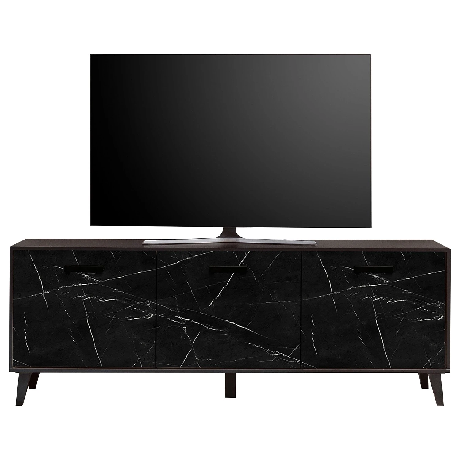 Jack & Alice TV-Lowboard Fintel I - Marmor Schwarz Dekor / Schwarz 4 Jack & Alice TV-Lowboard Fintel I - Marmor Schwarz Dekor / Schwarz – Bild 4