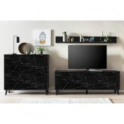 Jack & Alice Kommode Fintel I - Marmor Schwarz Dekor / Schwarz 8 Jack & Alice Kommode Fintel I - Marmor Schwarz Dekor / Schwarz -Wohnzimmermöbel boutique en ligne 1000307056 211110 082346000105 MOOD DETAILS P000000001000307056 mood