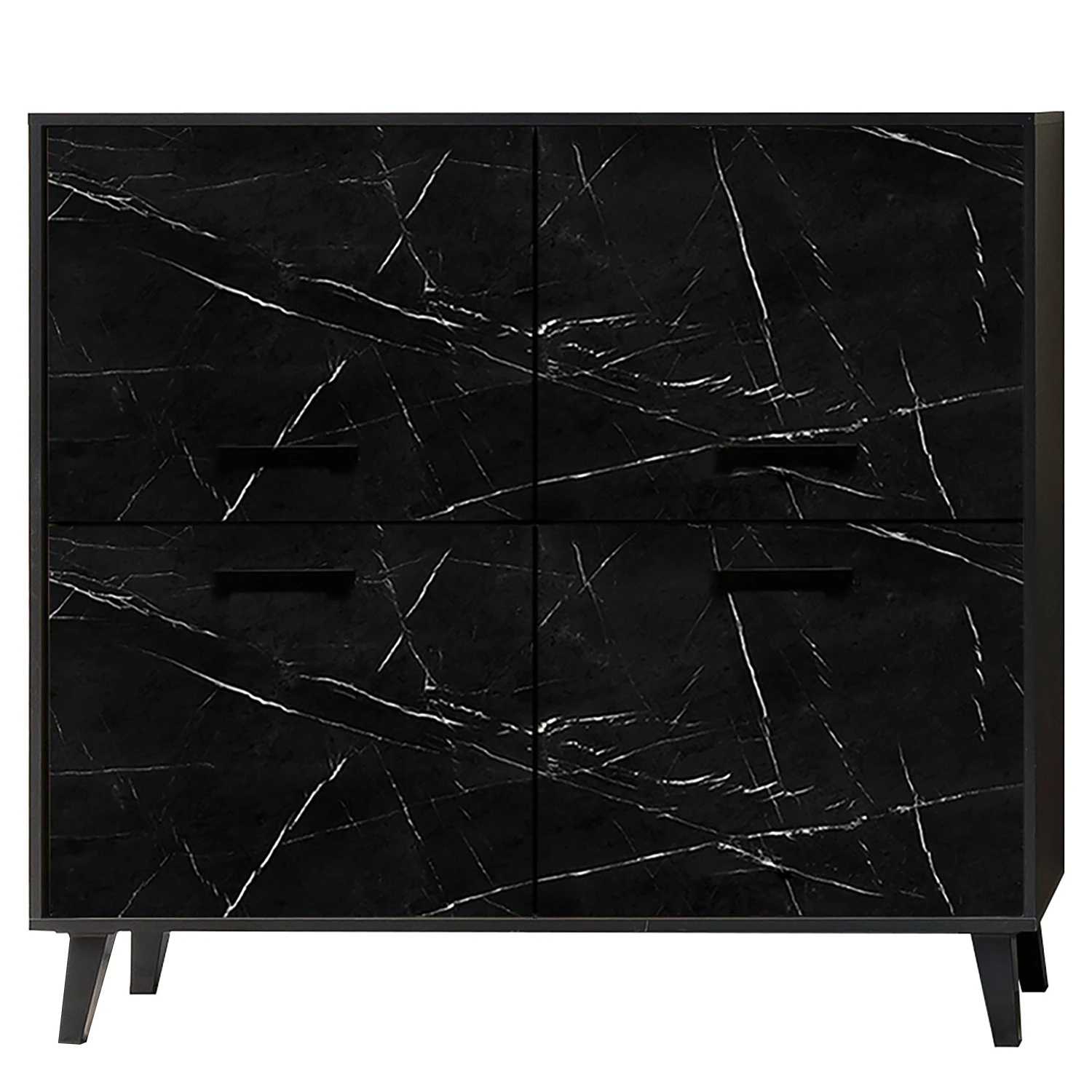 Jack & Alice Kommode Fintel I - Marmor Schwarz Dekor / Schwarz 5 Jack & Alice Kommode Fintel I - Marmor Schwarz Dekor / Schwarz – Bild 5