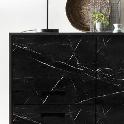 Jack & Alice Kommode Fintel I - Marmor Schwarz Dekor / Schwarz 11 Jack & Alice Kommode Fintel I - Marmor Schwarz Dekor / Schwarz -Wohnzimmermöbel boutique en ligne 1000307056 211110 082346000118 DETAILS P000000001000307056