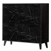 Jack & Alice Kommode Fintel I - Marmor Schwarz Dekor / Schwarz