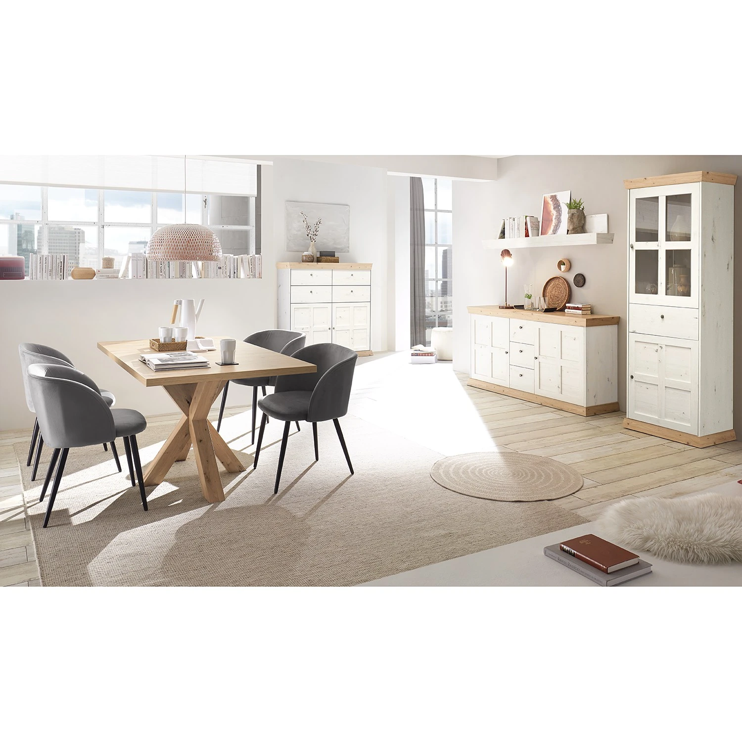 Ridgevalley Sideboard Maiossa I - Pinie Weiß Dekor / Eiche Navarra Dekor 5 Ridgevalley Sideboard Maiossa I - Pinie Weiß Dekor / Eiche Navarra Dekor – Bild 5