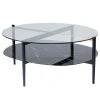 Kare Design Couchtisch Nellie - Glas / Metall - Marmor Schwarz Dekor / Schwarz
