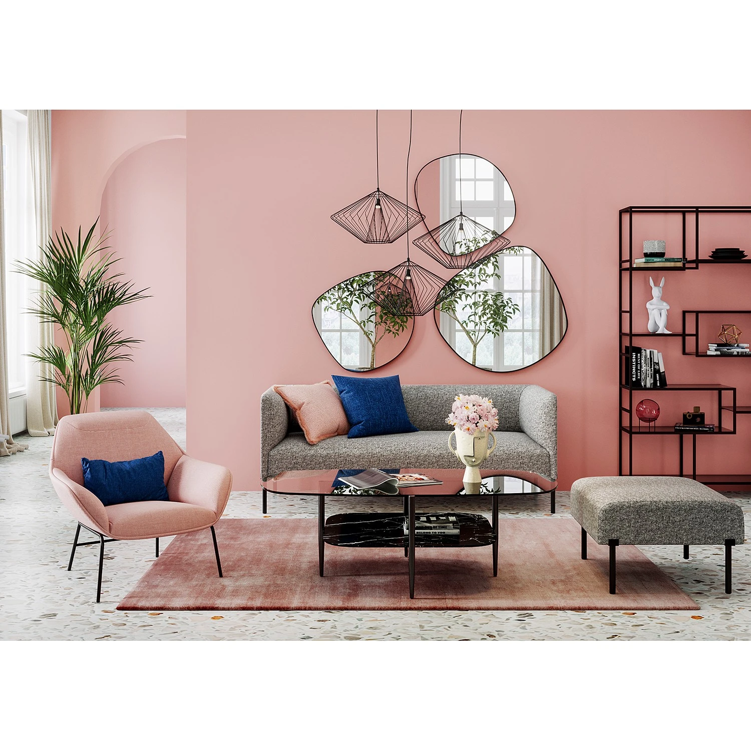 Kare Design Couchtisch Nellie - Glas / Metall - Marmor Schwarz Dekor / Schwarz 2 Kare Design Couchtisch Nellie - Glas / Metall - Marmor Schwarz Dekor / Schwarz – Bild 2