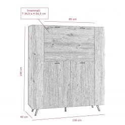 Ars Natura Highboard Dorchester - Eiche Artisan Dekor -Wohnzimmermöbel boutique en ligne 1000309600 211118 065835000523 SKETCH DETAILS P000000001000309600 sketch
