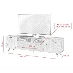 Ars Natura TV-Lowboard Dorchester - Eiche Artisan Dekor -Wohnzimmermöbel boutique en ligne 1000309612 211118 065942000551 SKETCH DETAILS P000000001000309612 sketch