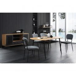 Red Living Regal Padbury - Schwarz / Eiche Dekor 8 Red Living Regal Padbury - Schwarz / Eiche Dekor -Wohnzimmermöbel boutique en ligne 1000310537 211125 111835000119 MOOD DETAILS P000000001000310537 mood