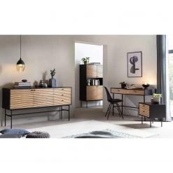 Red Living Highboard Uckerby - Echtholzfurnier - Eiche / Schwarz -Wohnzimmermöbel boutique en ligne 1000310577 211125 11184200294 MOOD DETAILS P000000001000310577 mood