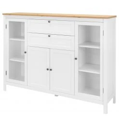 Ridgevalley Sideboard Bombita II - Weiß / Eiche Artisan Dekor