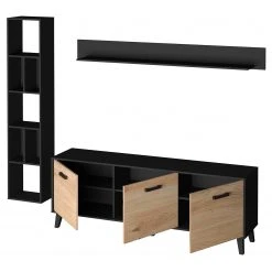 Norrwood Wohnwand Argenteuil II (3-teilig) - Eiche Artisan Dekor / Schwarz 12 Norrwood Wohnwand Argenteuil II (3-teilig) - Eiche Artisan Dekor / Schwarz -Wohnzimmermöbel boutique en ligne 1000310664 211125 14534600051 DETAILS P000000001000310664