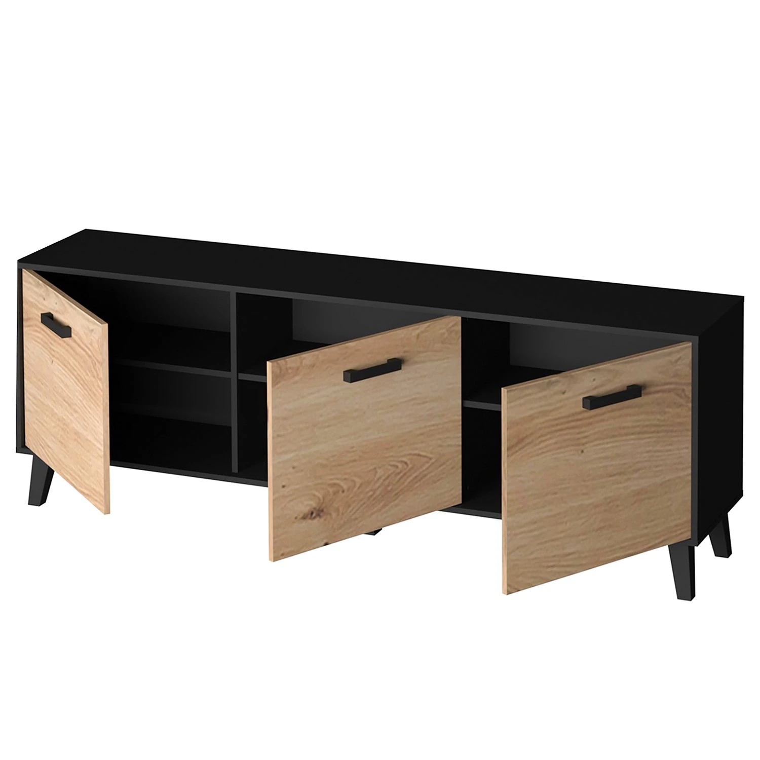 Norrwood Wohnwand Argenteuil II (3-teilig) - Eiche Artisan Dekor / Schwarz 7 Norrwood Wohnwand Argenteuil II (3-teilig) - Eiche Artisan Dekor / Schwarz – Bild 7