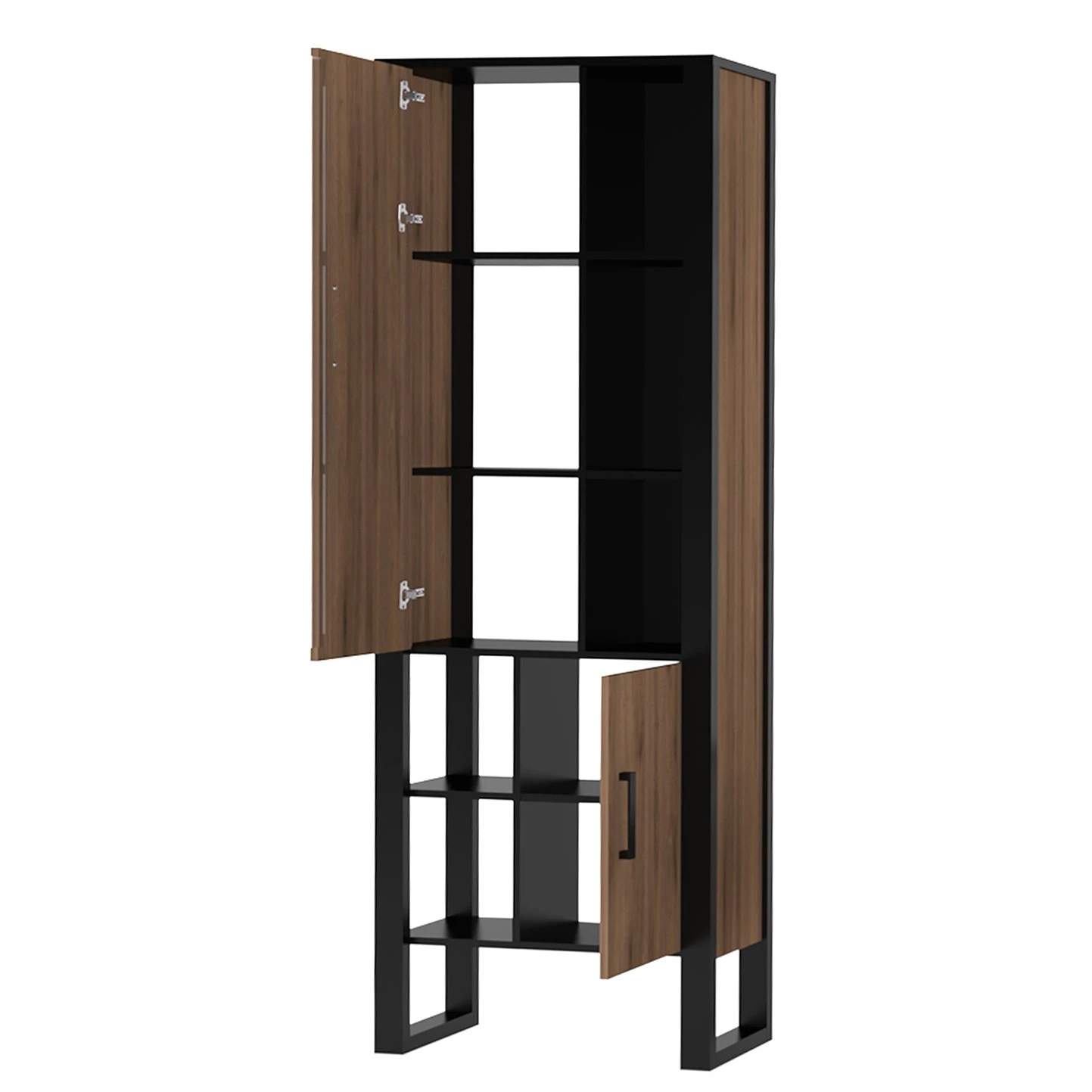 Red Living Wohnwand Norddal I (4-teilig) - Nussbaum Dekor / Schwarz 6 Red Living Wohnwand Norddal I (4-teilig) - Nussbaum Dekor / Schwarz – Bild 6