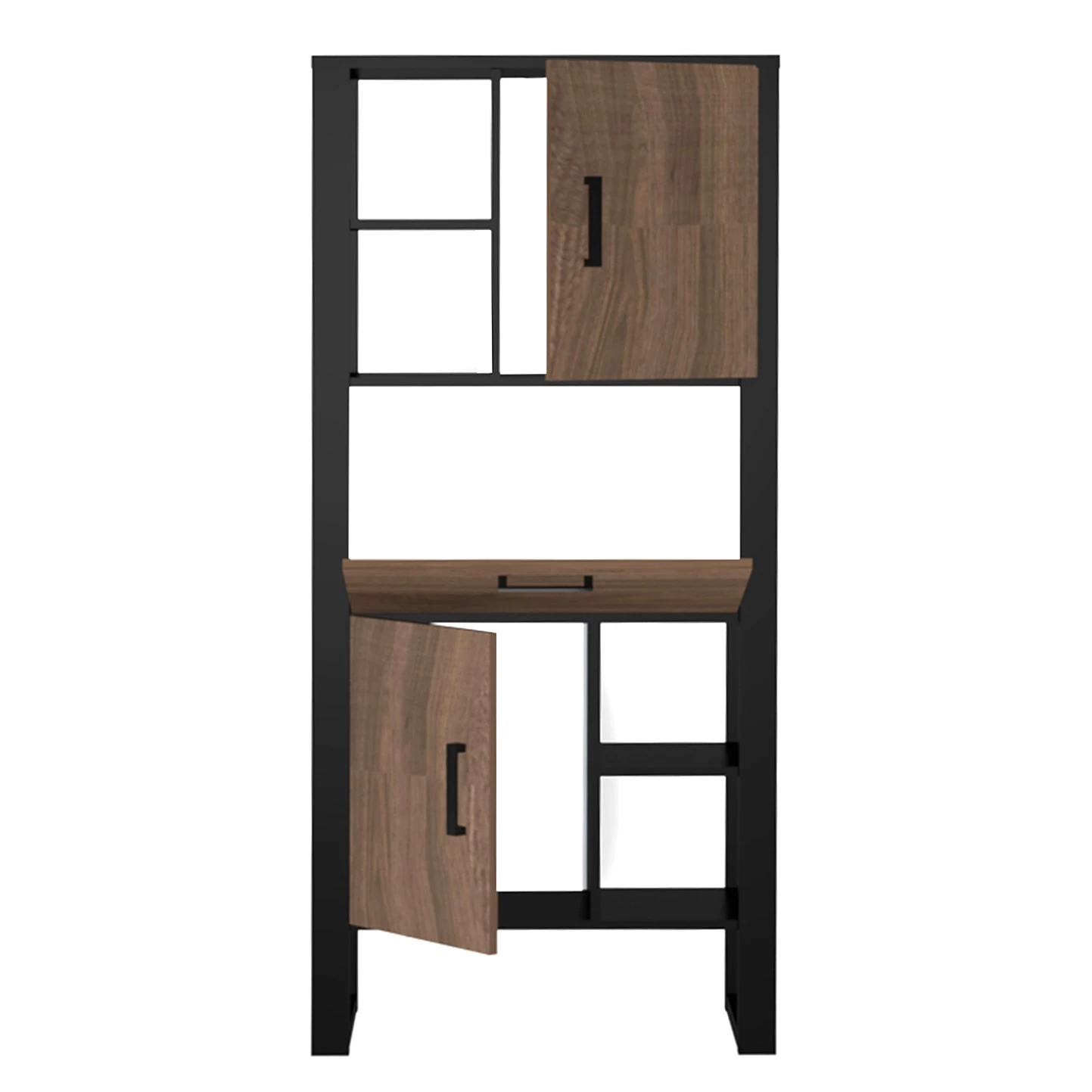 Red Living Wohnwand Norddal I (4-teilig) - Nussbaum Dekor / Schwarz 9 Red Living Wohnwand Norddal I (4-teilig) - Nussbaum Dekor / Schwarz – Bild 9