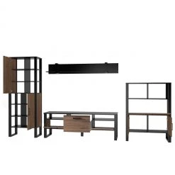 Red Living Wohnwand Norddal II (4-teilig) - Nussbaum Dekor / Schwarz 17 Red Living Wohnwand Norddal II (4-teilig) - Nussbaum Dekor / Schwarz -Wohnzimmermöbel boutique en ligne 1000310666 211125 14551700074 DETAILS P000000001000310666