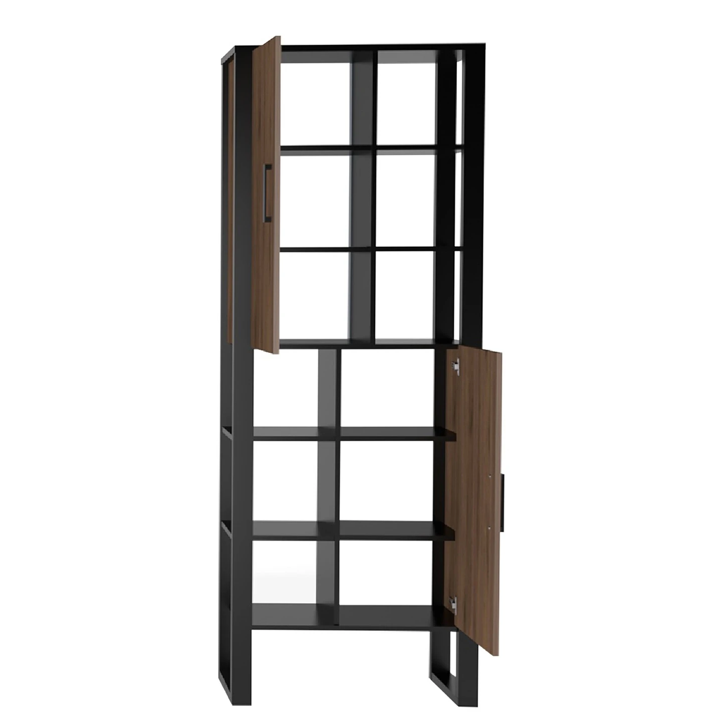 Red Living Wohnwand Norddal II (4-teilig) - Nussbaum Dekor / Schwarz 8 Red Living Wohnwand Norddal II (4-teilig) - Nussbaum Dekor / Schwarz – Bild 8