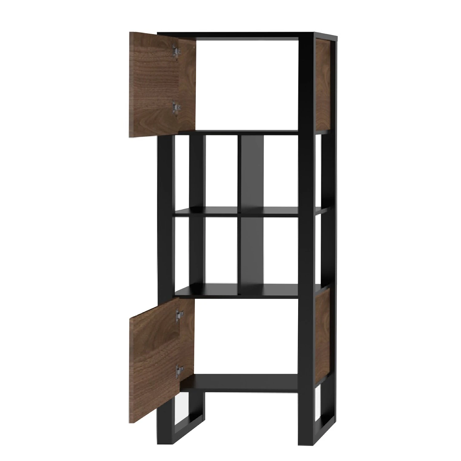 Red Living Wohnwand Norddal III (4-teilig) - Nussbaum Dekor / Schwarz 8 Red Living Wohnwand Norddal III (4-teilig) - Nussbaum Dekor / Schwarz – Bild 8