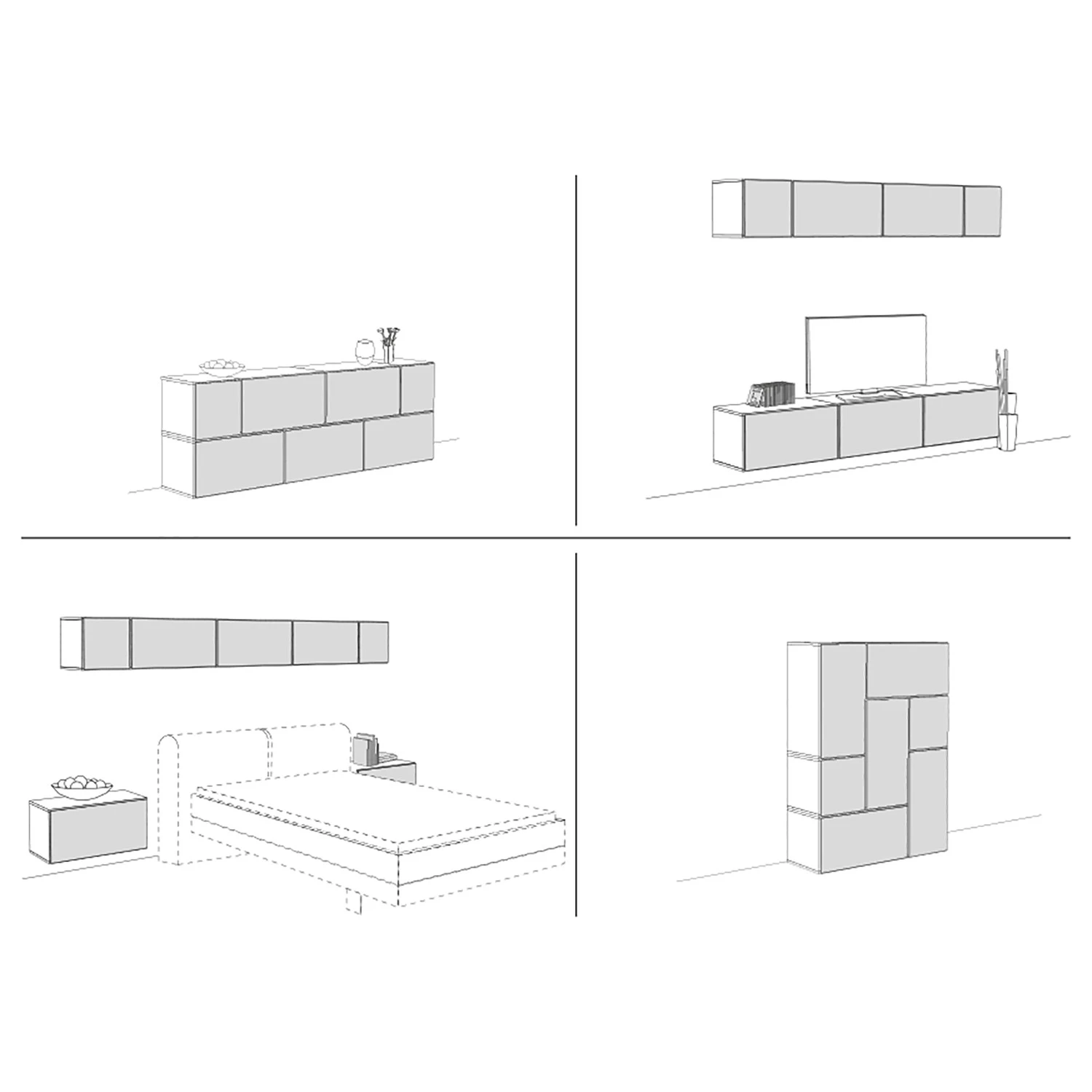 Now! by hülsta Wohnwand now to go colour VII (7-teilig) - Hochglanz Diamantgrau / Diamantgrau 5 Now! by hülsta Wohnwand now to go colour VII (7-teilig) - Hochglanz Diamantgrau / Diamantgrau – Bild 5