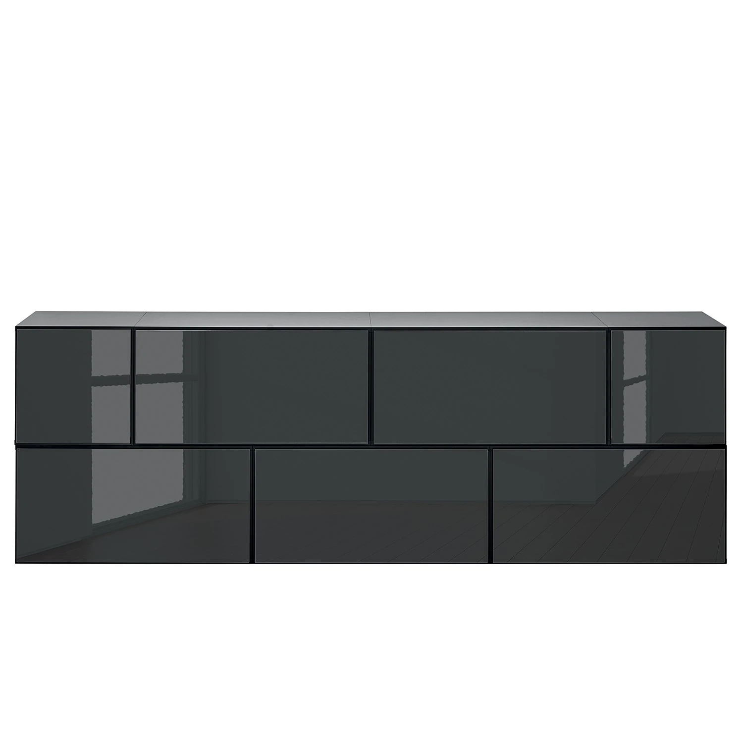 Now! by hülsta Wohnwand now to go colour VII (7-teilig) - Hochglanz Diamantgrau / Diamantgrau 4 Now! by hülsta Wohnwand now to go colour VII (7-teilig) - Hochglanz Diamantgrau / Diamantgrau – Bild 4