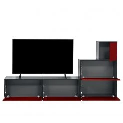 Now! by hülsta Wohnwand now to go colour II (5-teilig) - Hochglanz Rubinrot / Diamantgrau -Wohnzimmermöbel boutique en ligne 1000311312 211201 14491000640 DETAILS P000000001000311312