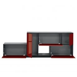 Now! by hülsta Wohnwand now to go colour II (5-teilig) - Hochglanz Rubinrot / Diamantgrau -Wohnzimmermöbel boutique en ligne 1000311312 211201 14491000650 DETAILS P000000001000311312