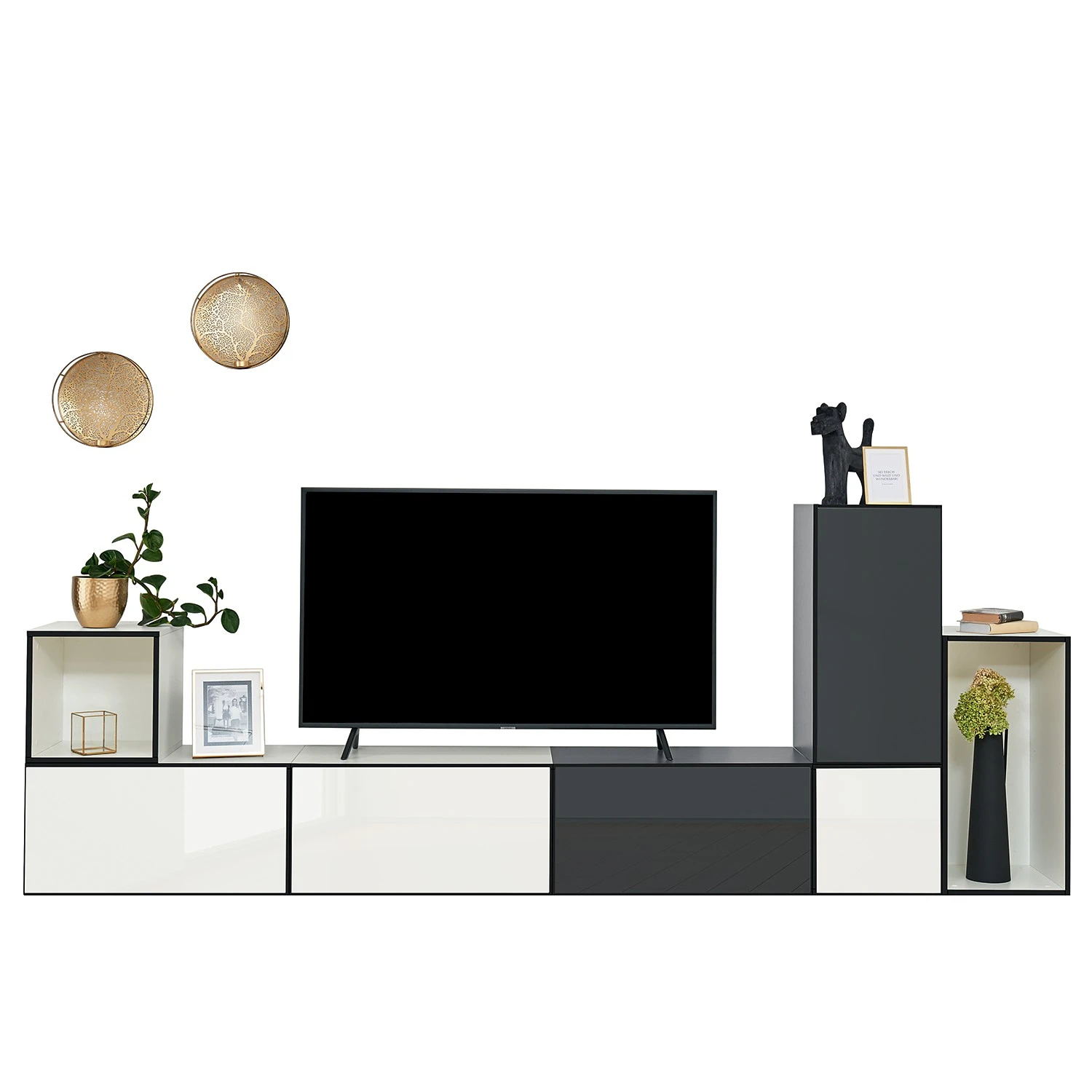 Now! by hülsta Wohnwand now to go colour VI (7-teilig) - Hochglanz Reinweiß / Hochglanz Diamantgrau 5 Now! by hülsta Wohnwand now to go colour VI (7-teilig) - Hochglanz Reinweiß / Hochglanz Diamantgrau – Bild 5