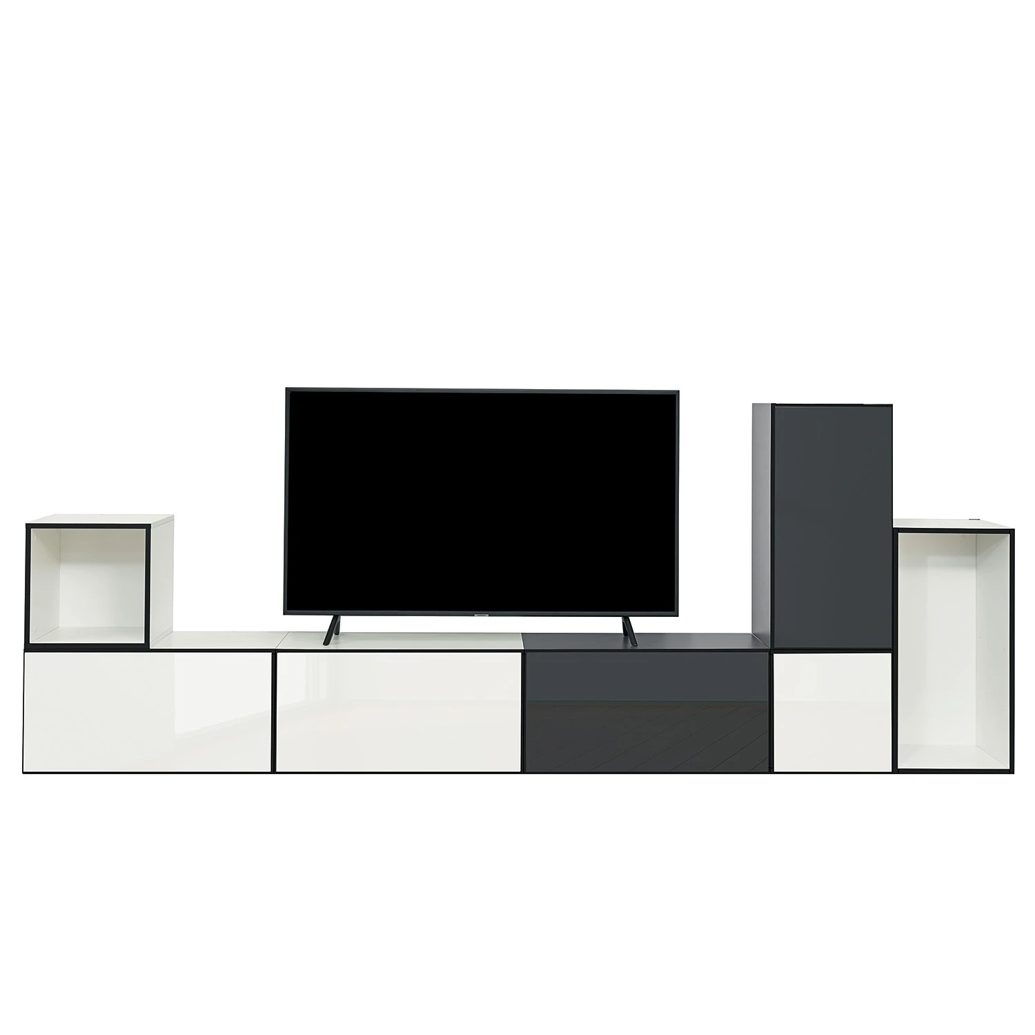 Now! by hülsta Wohnwand now to go colour VI (7-teilig) - Hochglanz Reinweiß / Hochglanz Diamantgrau 6 Now! by hülsta Wohnwand now to go colour VI (7-teilig) - Hochglanz Reinweiß / Hochglanz Diamantgrau – Bild 6