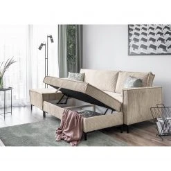 Loftscape Ecksofa Maura - Cordstoff Poppy: Beige - Mit Hocker -Wohnzimmermöbel boutique en ligne 1000311495 211202 06563600058 MOOD DETAILS P000000001000311495 mood