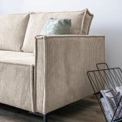 Loftscape Ecksofa Maura - Cordstoff Poppy: Beige - Mit Hocker -Wohnzimmermöbel boutique en ligne 1000311495 211202 06563700093 DETAILS P000000001000311495